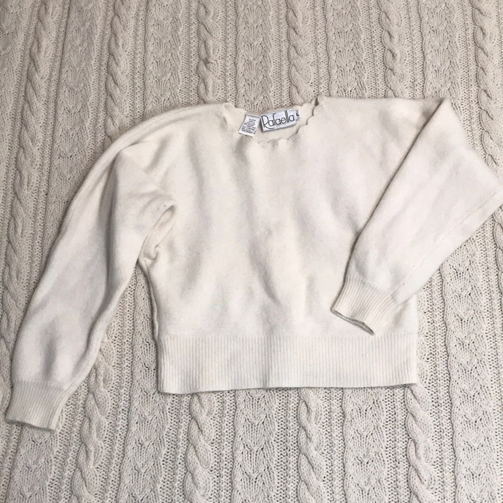 White cropped sweater